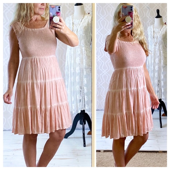 entro Dresses & Skirts - *CLEARANCE* Dusty Peach Mineral Washed Dress